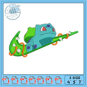 Bulbasaur Nike Embroidery Design