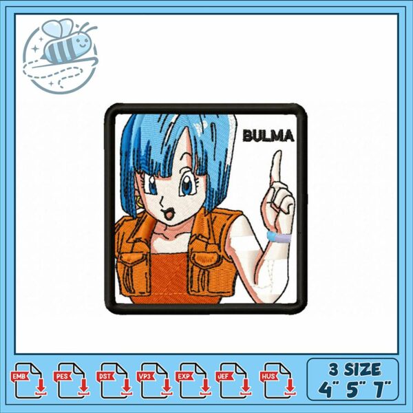 Bulma Character Embroidery Design for DIY Projects