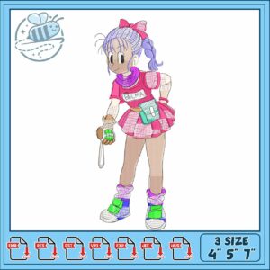 Bulma bunny design embroidery
