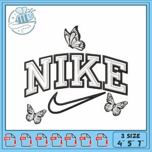 Butterfly Nike Logo Embroidery Design for Projects