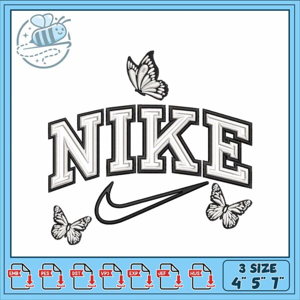 Butterfly Nike Logo Embroidery Design for Projects