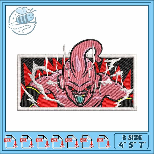 Buu box design art embroidery, buu dragon ball z​​ ​embroidery