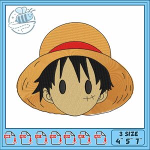 Cabecita de luffy embroidery