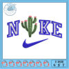 Cactus Nike Embroidery Design 4x5x7 Inch