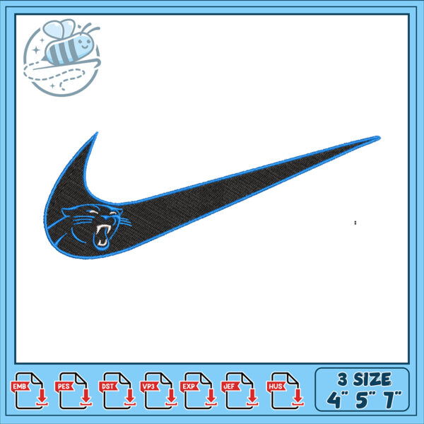 Carolina Panthers Nike Swoosh Embroidery Design