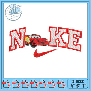 Cars Nike Embroidery Design 4x5x7 Inch