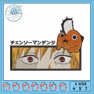 Chainsaw man eye embroidery