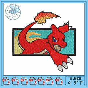 Charmeleon pokemon embroidery