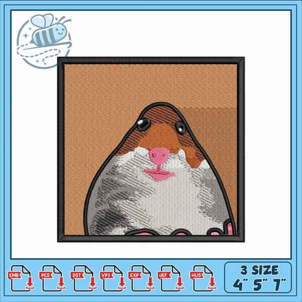 Charming Embroidery Design of Adorable Pet Face