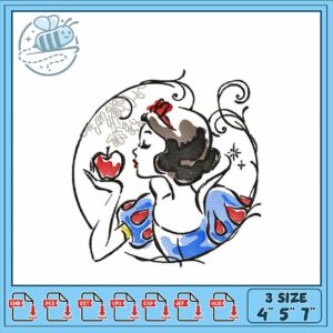 Charming Snow White Embroidery Design for Crafts
