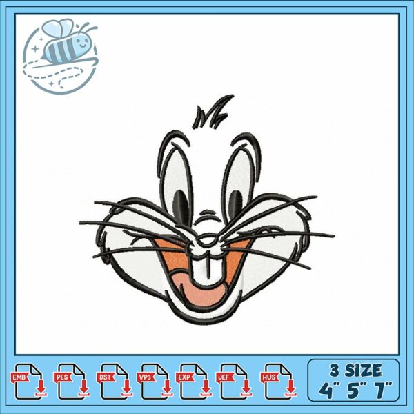 Cheerful Cartoon Bunny Embroidery Design Download