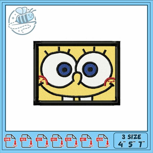Cheerful SpongeBob SquarePants Embroidery Design File