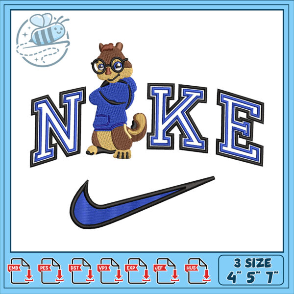 Chipmunk Nike Embroidery Design