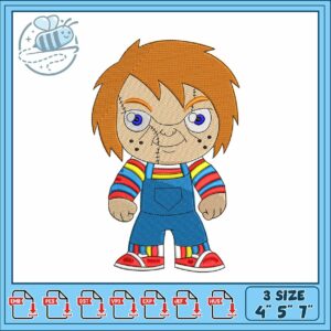 Chucky chibi design embroidery