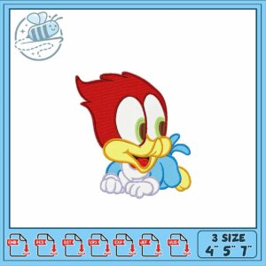 Colorful Cartoon Woodpecker Embroidery Design Home Decor
