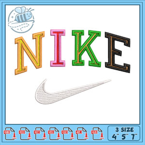 Colorful Nike Embroidery Design for Every Project