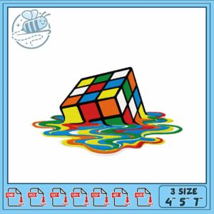 Colorful Rubik's Cube Embroidery Design for Crafting