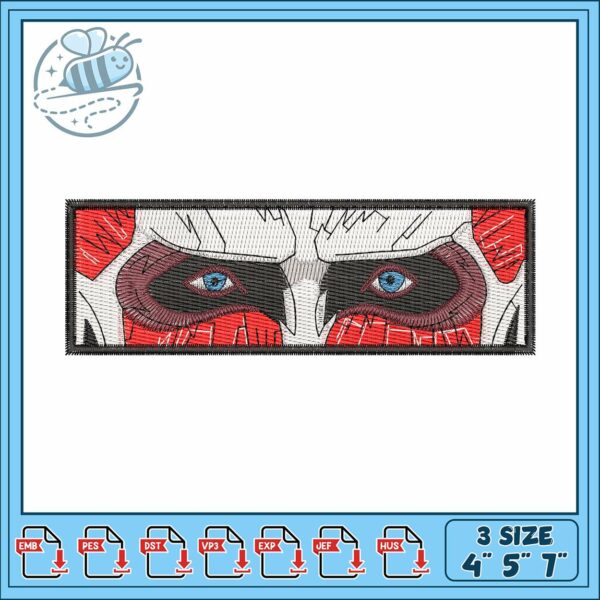 Colossal titan eye embroidery, aot attack titan​ embroidery