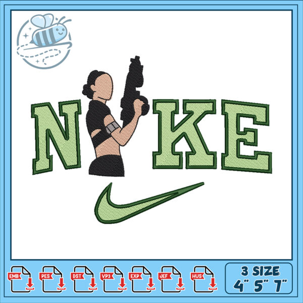 Contemporary Nike Style Embroidery Design Set