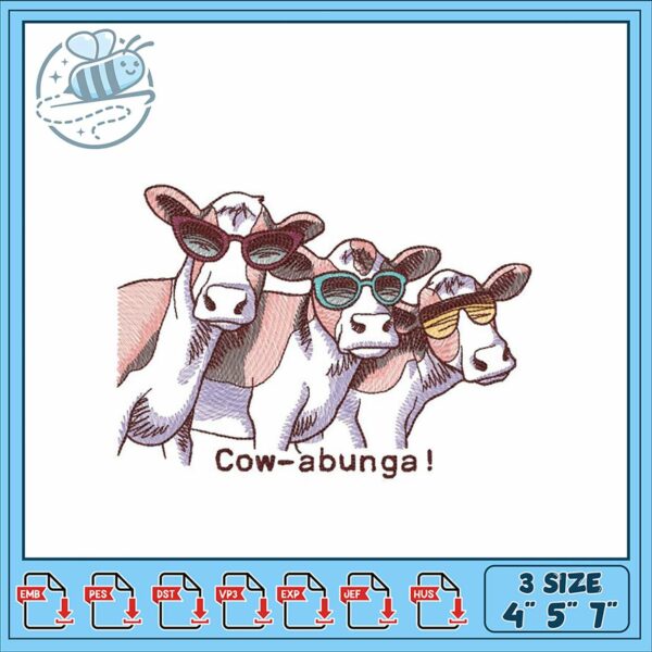 Cool Cow Embroidery Design for Fun Projects