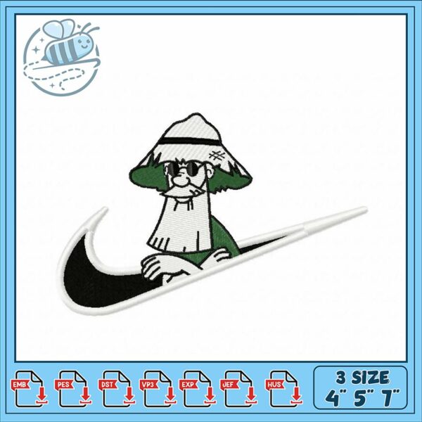 Cool Embroidery Design of Fun Character with Hook