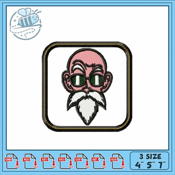 Cool Vintage Grandpa Embroidery Design File 3 Sizes