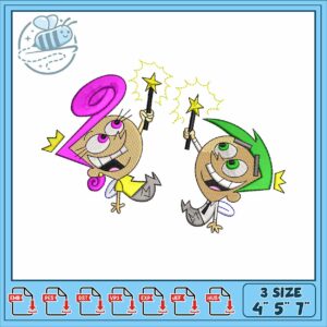 Cosmo and wanda embroidery