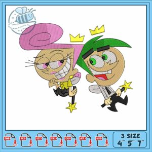 Cosmo and wanda funny embroidery