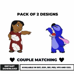 Couple Embroidery Designs Instant Download