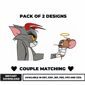 Couple Matching Embroidery Bundle Instant Download