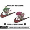 Couple Matching Embroidery Bundle Pack of 2 Designs