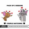 Couple Matching Embroidery Bundle Two Designs Download