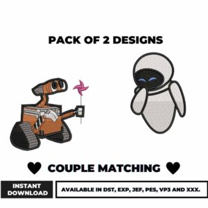 Couple Matching Embroidery Bundle for Instant Download