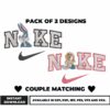 Couple Matching Heart Embroidery Designs