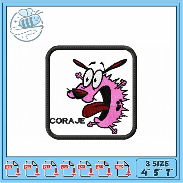 Courage the Cowardly Dog Embroidery Design Patch