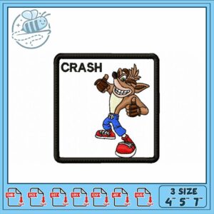 Crash Bandicoot Embroidery Design for Patches