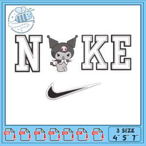 Creative Nike Themed Embroidery Design Three Sizes