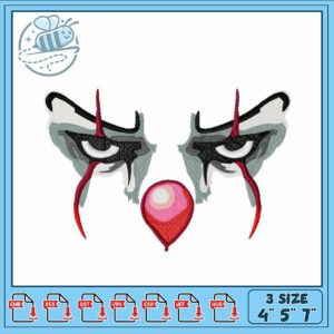 Creepy Clown Embroidery Design for Unique Projects