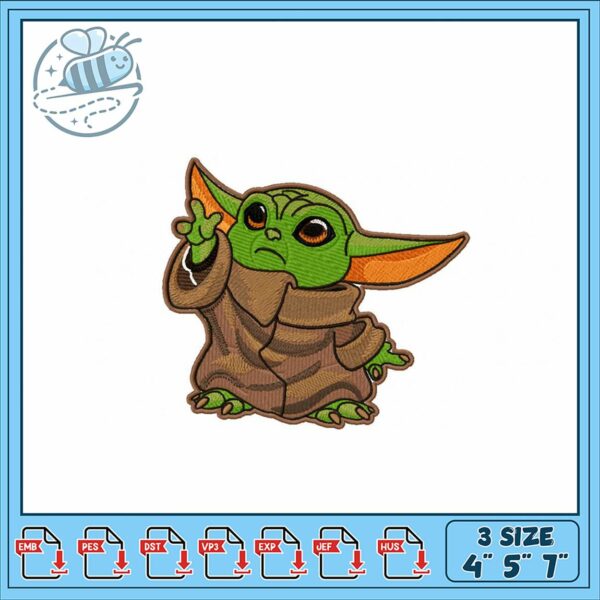 Cute Baby Alien Embroidery Design for Craft Projects