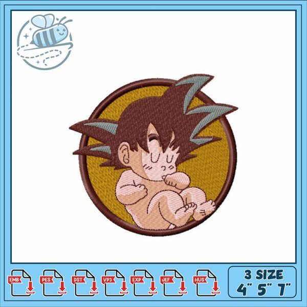 Cute Baby Dragon Embroidery Design in Three Sizes