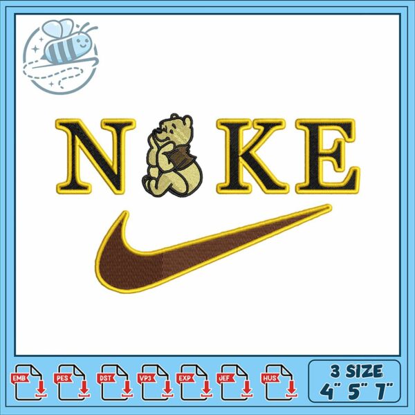 Cute Bear Logo Embroidered Design for Apparel