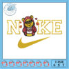 Cute Bear Nike Embroidery Design for Children’s Apparel