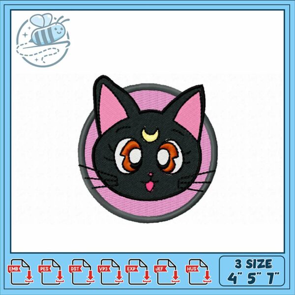 Cute Black Cat Embroidery Design for All Projects