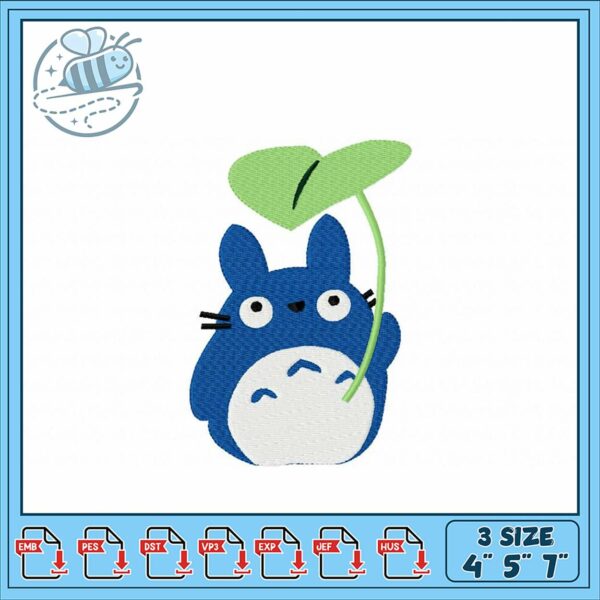 Cute Blue Animal Embroidery Design for All Projects