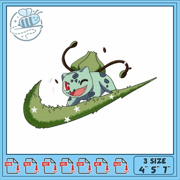 Cute Bulbasaur Embroidery Design for All Projects