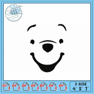 Cute Cartoon Bear Face Embroidery Design Files