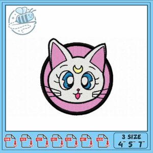 Cute Cartoon Cat Embroidery Design for Patches