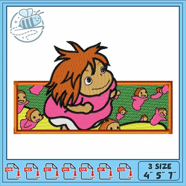 Cute Cartoon Character Embroidery Design for Crafts