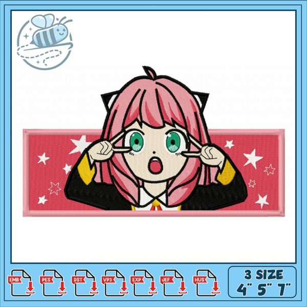 Cute Cartoon Girl Embroidery Design for Crafts