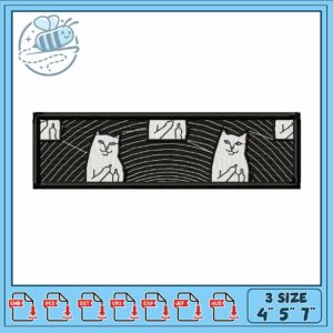 Cute Cat Embroidery Design for Home Decor 4x5x7